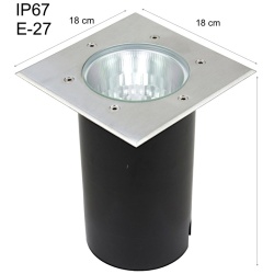 Lampa,oprawa najazdowa. Wodoszczelna ip67. E27/230 V.Kwadratowa.