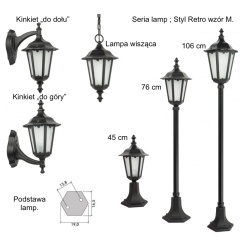 Seria lamp ; dostępne oprawy - zdjęcie poglądowe.