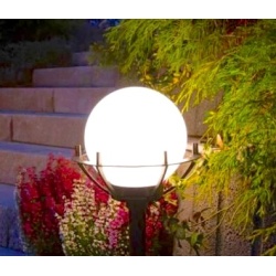 Lampa ogrodowa wys.102 cm. kula fi 20 w koszu, Aluminium.