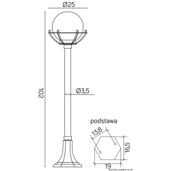 Rysunek techniczny lampy