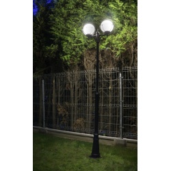 Lampa ogrodowa wys. regulowana; 185 do 285 cm. kula fi 25 Aluminium.