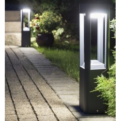 Lampa ogrodowa wys 50 cm. GX53. Kwadratowa z aluminium ,ciemny popiel..