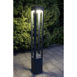 Lampa ogrodowa wys 80 cm. GX53. Kwadratowa z aluminium ,ciemny popiel.