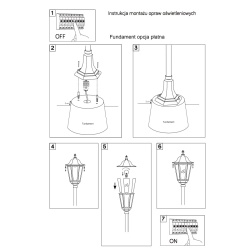 Instrukcja montażu lamp- fundamenty opcje płatne.
