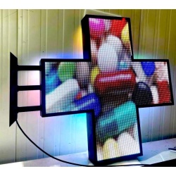 Full Color krzyż jednostronny, apteczny led  96 cm x 96 cm. 