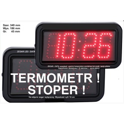 Termometr, zegar led, stoper, data. Wodoszczelny IP66. PZA10 IR-4